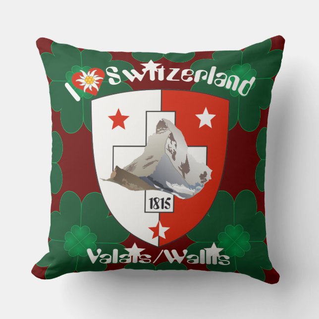 Wallis Valais Suiza Suisse almohada (Anverso)
