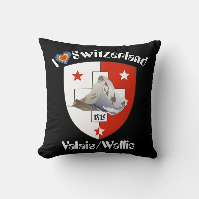 Wallis Valais Suiza Suisse almohada (Anverso)