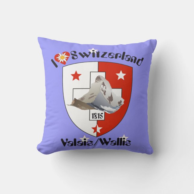 Wallis Valais Suiza Suisse almohada (Anverso)