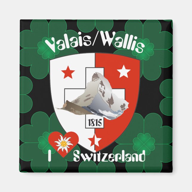 Wallis Valais Suiza Suisse imán (Frente)
