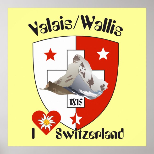 Wallis Valais Suiza Suisse póster (Frente)