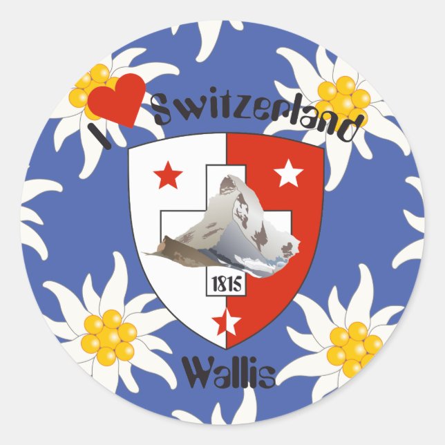 Wallis Valais Suiza Suisse Svizzera pegatina (Anverso)