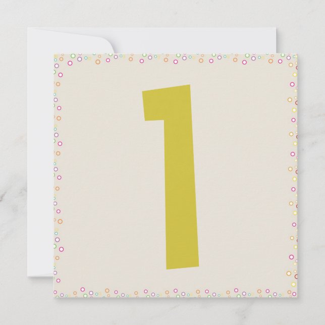 Wally the Giraffe 1er cumpleaños invitaciones a la (Anverso)