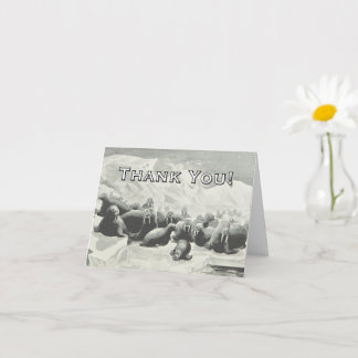 Walrus Herd "¡Gracias!" Tarjeta mediana