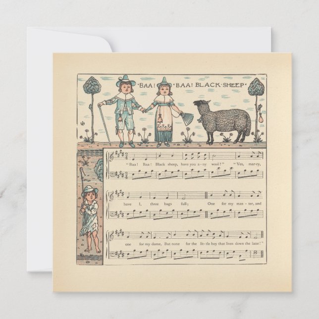 Walter Crane Baa Baa Oveja Negra Rima Infantil (Anverso)