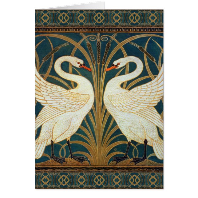 Walter Crane Swan, Rush E Iris Art Nouveau (Frente)