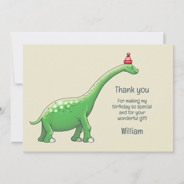 Walter la tarjeta de agradecimiento a los dinosaur (Anverso)
