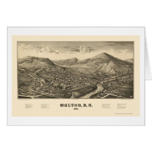 Walton, mapa panorámico de NY - 1887