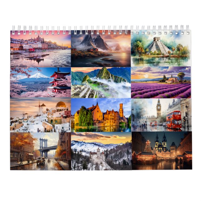 Wanderlust 2025: Un calendario de pared inspirado  (Reverso)