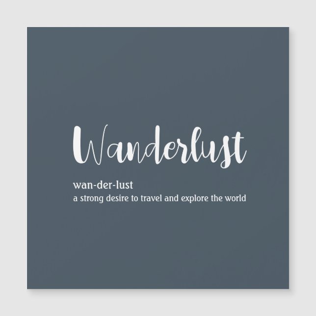 Wanderlust definición color azul blanco (Anverso)