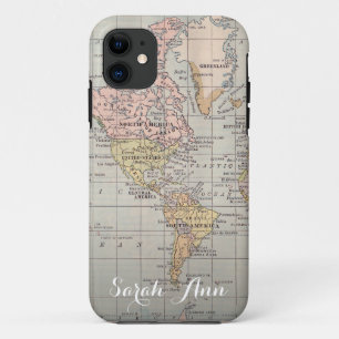 Wanderlust world map smartphone funda cutom Nombre