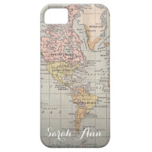 Wanderlust world map smartphone funda cutom Nombre