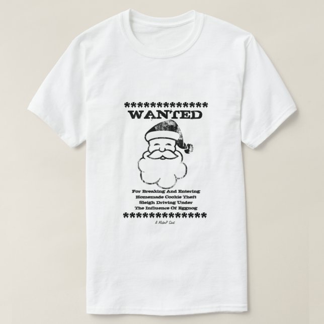 WANTED (Santa Claus) - Una camiseta del señor P (Diseño del anverso)
