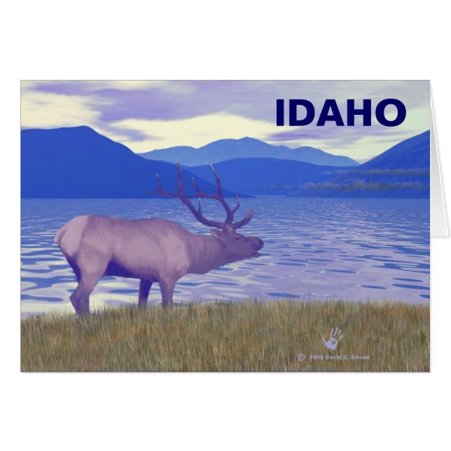 Wapiti (Elk) Junto Al Lago (Anverso (Horizontal))