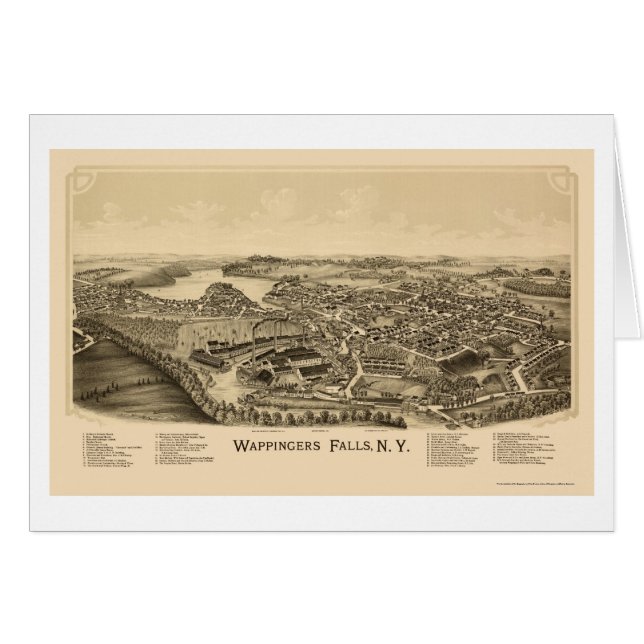 Wappingers Falls, mapa panorámico de NY - 1889 (Anverso (Horizontal))