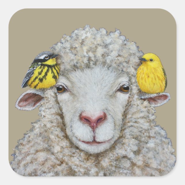 Warblers Calentando pegatinas cuadrados (Anverso)