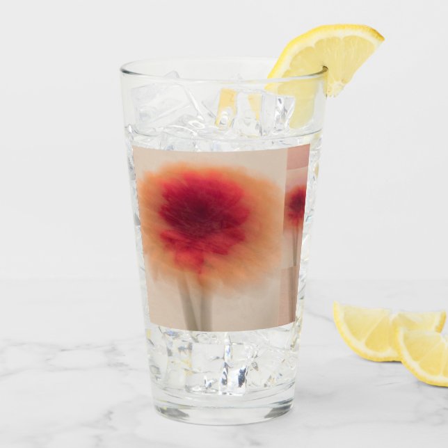 Warm Neutral Abstract Glass Cup (Reverso (hielo))