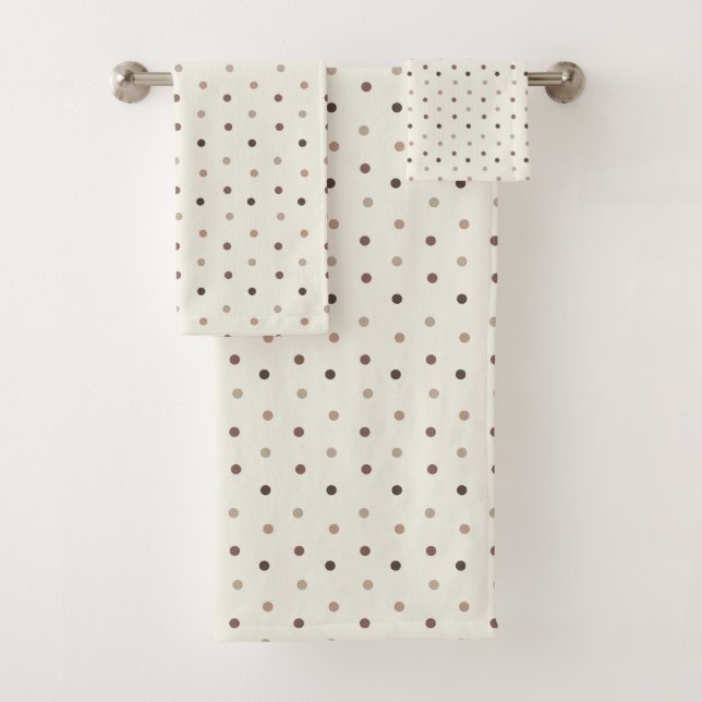 Warm Neutral Polka Dot Baby Towel Set (In situ)