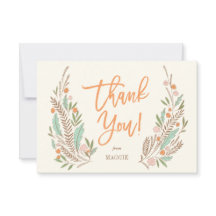 Warm Sprigs Flat Gracias Nota Invitación