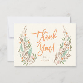 Warm Sprigs Flat Gracias Nota Invitación