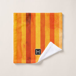 Warm Weathered Naranja Tiras Rojas Monograma