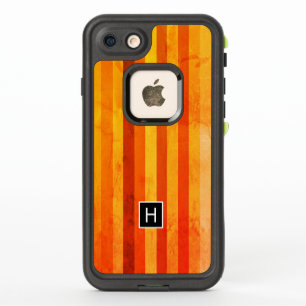 Warm Weathered Naranja Tiras Rojas Monograma