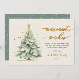 Warmest Script Watercolor Árbol de Navidad