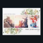 Warmest Wishes Gold Winter Botanic Photo Magnet<br><div class="desc">¡Los navidades son una época tan especial del año! ¡Y qué mejor manera de celebrar que con un hermoso Warmest Wshes Gold Winter Greeneration Botanical Photo Holiday Card Magnet! Esta impresionante tarjeta contiene tres de tus fotos favoritas, bellamente decoradas con motivos festivos de invierno rojos y verdes. ¡Es la manera...</div>