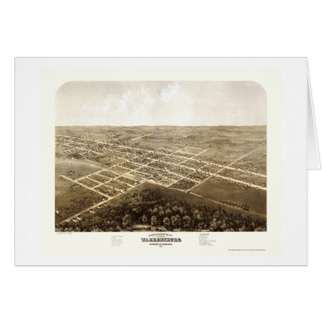Warrensburg, mapa panorámico del MES - 1869 (Anverso (Horizontal))