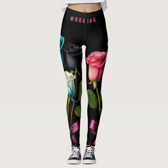 Warrior Cancer Awareness Leggings style 3 (Anverso)