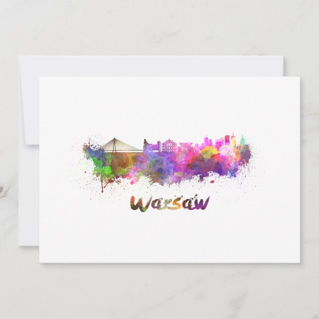 Warsaw skyline in watercolor (Anverso)