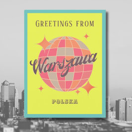 Warszawa Varsovia Polonia colorida tarjeta de salu
