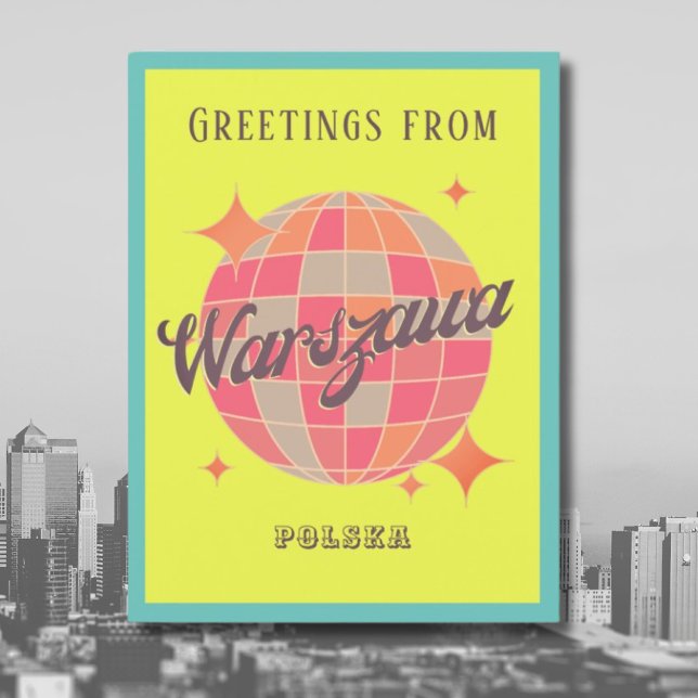 Warszawa Varsovia Polonia colorida tarjeta de salu (Subido por el creador)