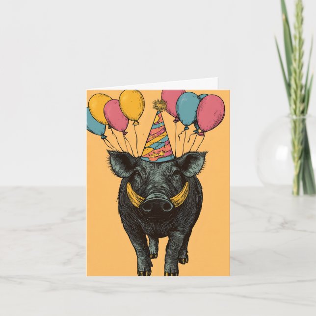 Warthog de cumpleaños con tarjeta de cumpleaños de (Anverso)