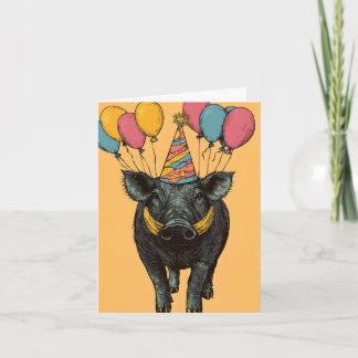 Warthog de cumpleaños con tarjeta de cumpleaños de