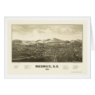 Warwick, mapa panorámico de NY - 1887