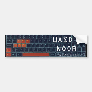 "WASD pegatina para el parachoques de U NOOB"