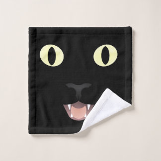Washcloth de la cara del gato negro