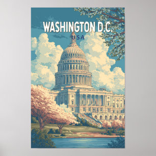 Washington DC Capitol Viajes Arte Vintage
