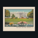Washington, DC, postal de la Casa Blanca<br><div class="desc">Dé un paso atrás en el tiempo con esta reproducción vintage de la postal de Washington, D.C. que presenta el frente sur de la Casa Blanca en Washington D.C. La postal muestra el edificio histórico con una encantadora y nostálgica calidad que le transportará a otra época. Perfecto como recuerdo de...</div>
