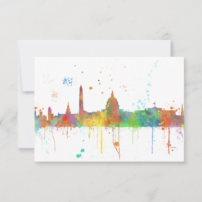 WASHINGTON DC SKYLINE MCLR - tarjeta de invitación (Anverso)