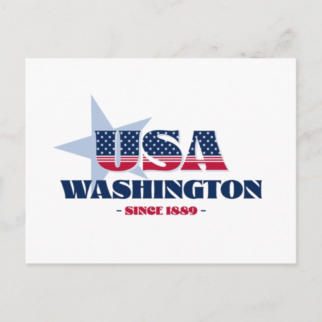Washington en postal roja, blanca y azul (Anverso)