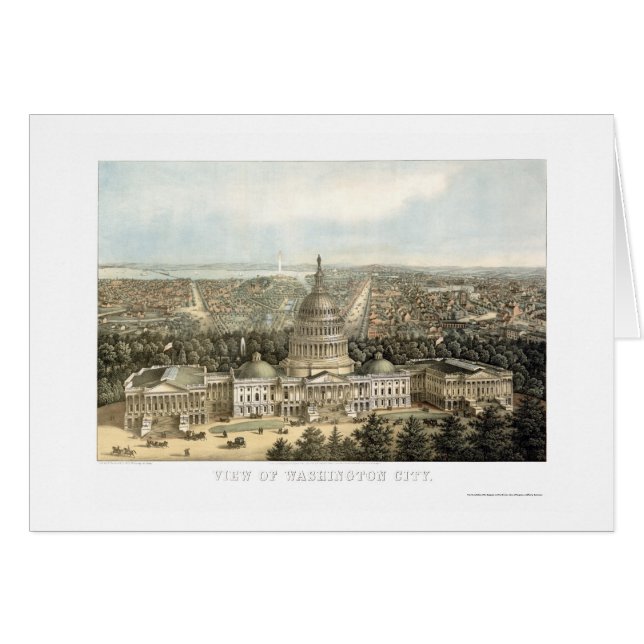 Washington, mapa panorámico de DC - 1857 (Anverso (Horizontal))