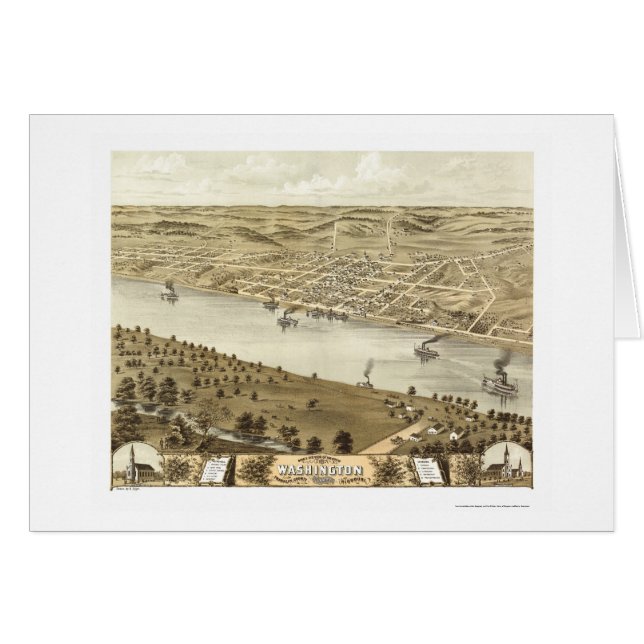 Washington, mapa panorámico del MES - 1869 (Anverso (Horizontal))