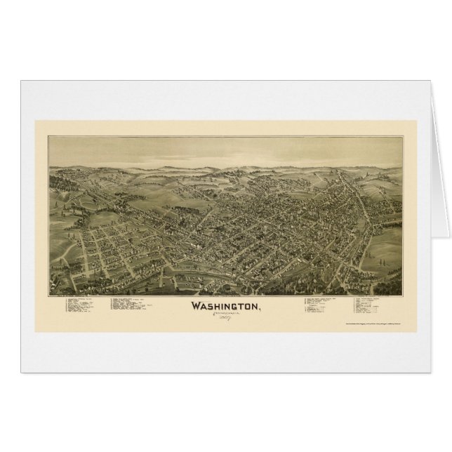 Washington, mapa panorámico del PA - 1897 (Anverso (Horizontal))