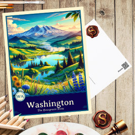 Washington | Postal con cubierta de estilo anime