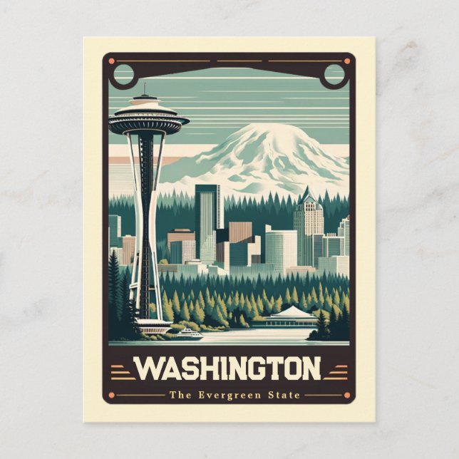 Washington | Postal de cosecha de espíritus patrió (Anverso)