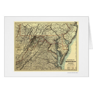 Washington y mapa atlántico 1883 del ferrocarril