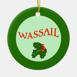 Wassail con adorno navideño