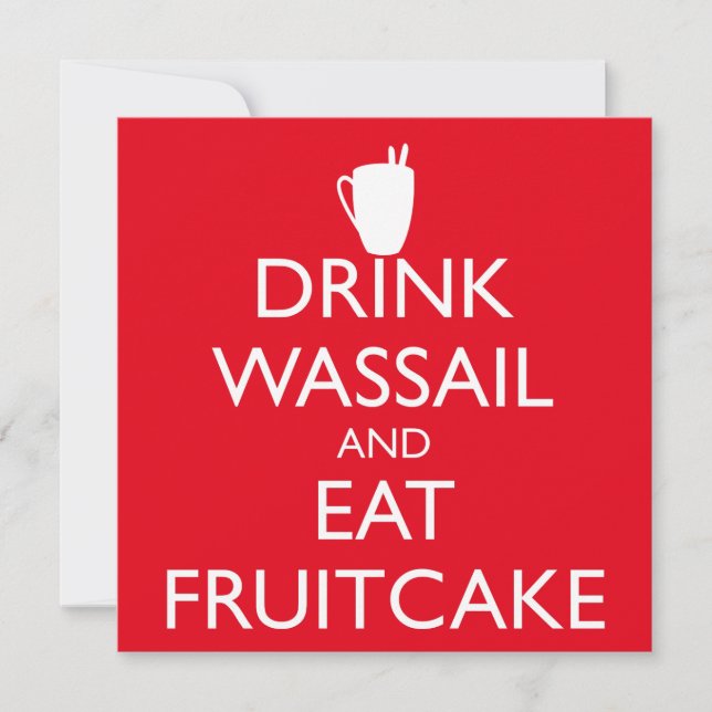 WASSAIL DE BEBIDA Y FRUITCAKE Invitación (Anverso)